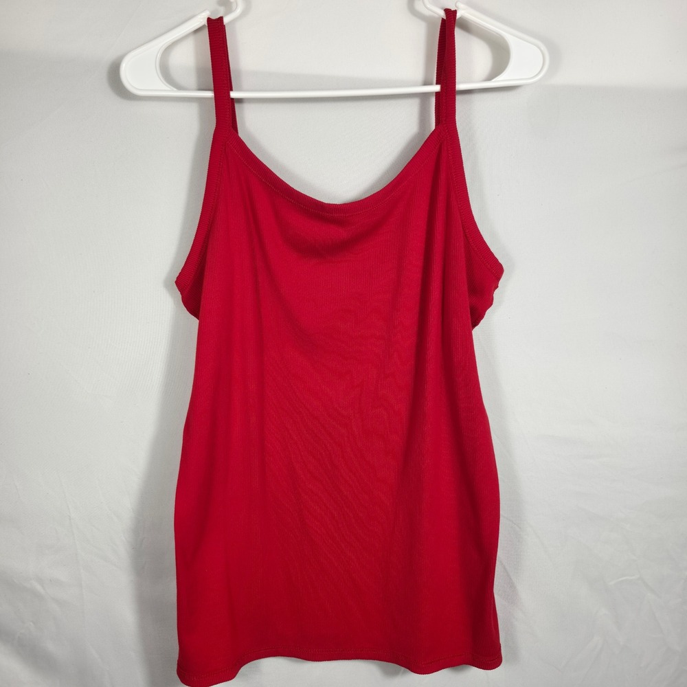 No Boundaries Cami Tank Juniors XL Red Excellent Ribbed Strappy Scoop Neck